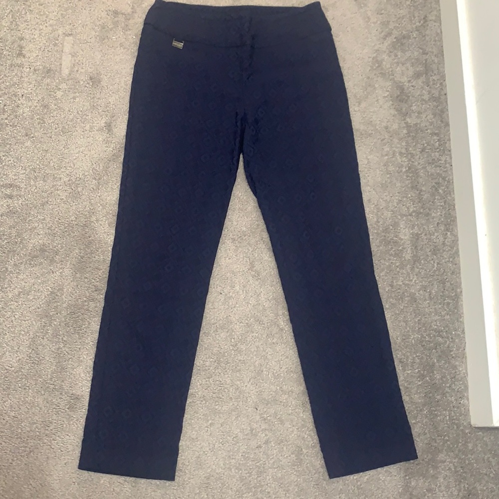 Lisette Navy Blue Patterned Skinny Stretchy Pants